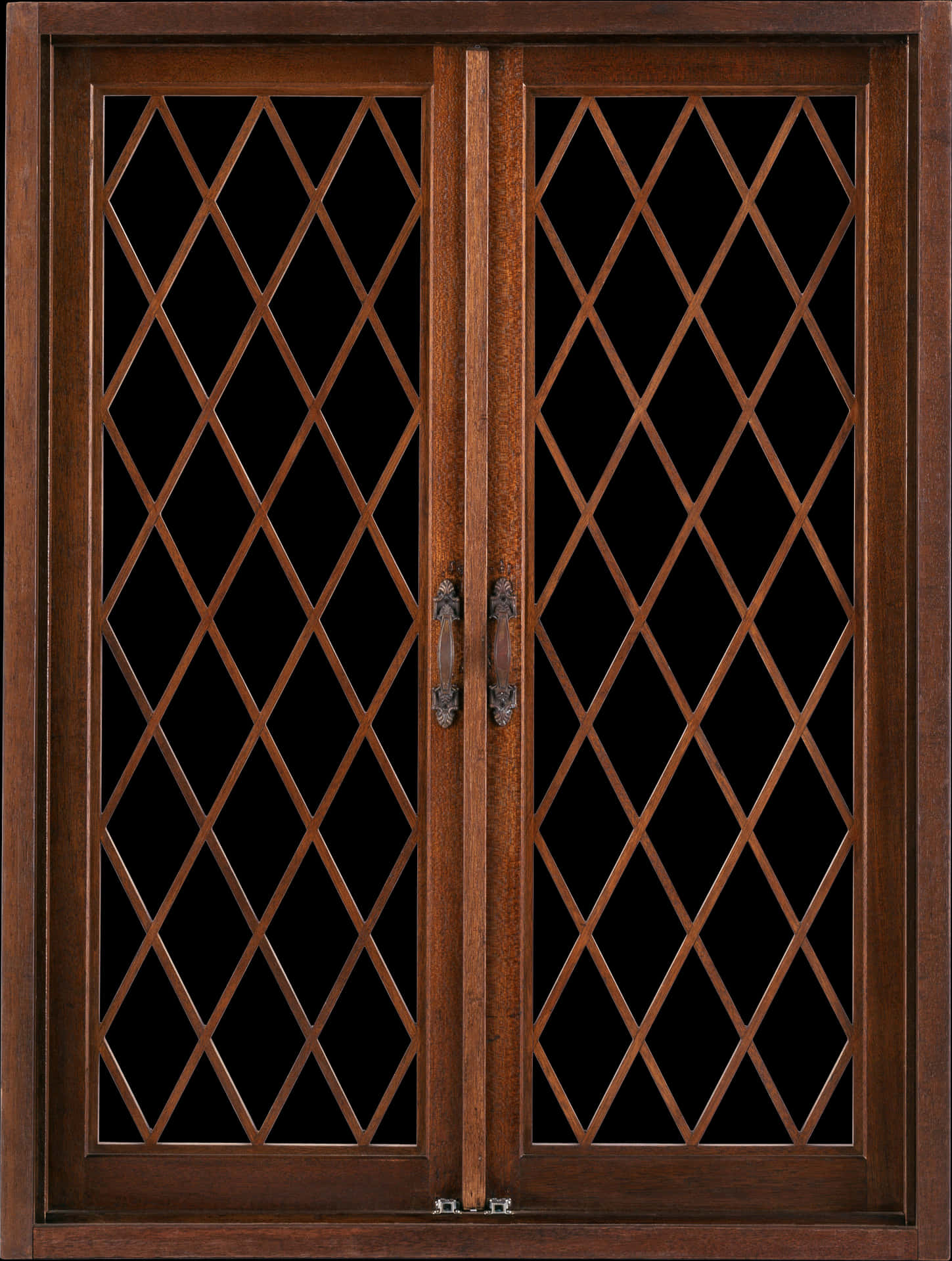Elegant Wooden Window Design PNG