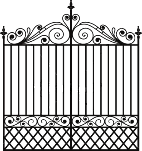 Elegant Wrought Iron Gate PNG