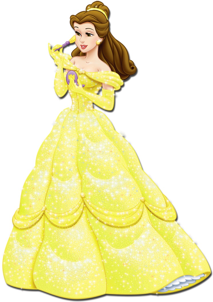 Elegant Yellow Gown Princess PNG