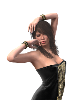 Elegant3 D Model Pose PNG