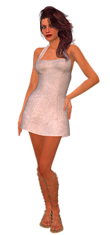 Elegant3 D Model Woman PNG