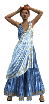 Elegant3 D Modelin Traditional Dress PNG