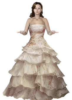 Elegant3 D Womanin Gown PNG