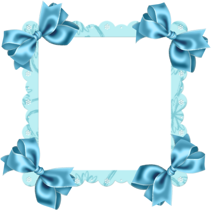 Elegant_ Blue_ Floral_ Border PNG