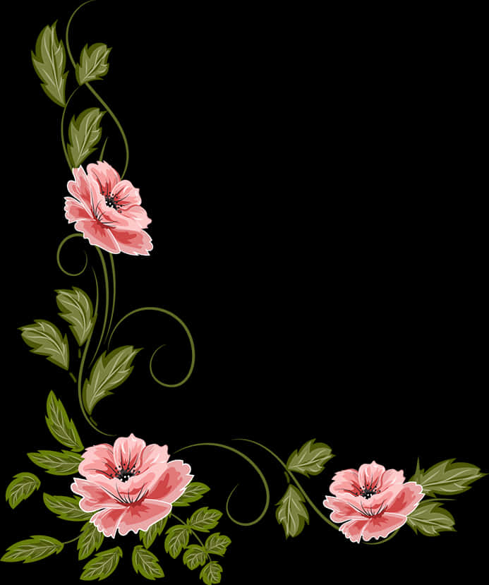 Elegant_ Floral_ Vector_ Art PNG
