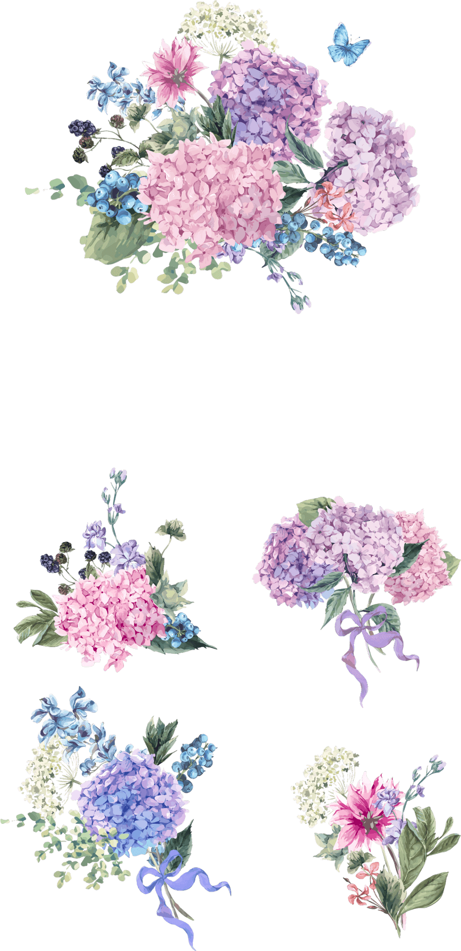 Elegant_ Hydrangea_ Floral_ Arrangement PNG