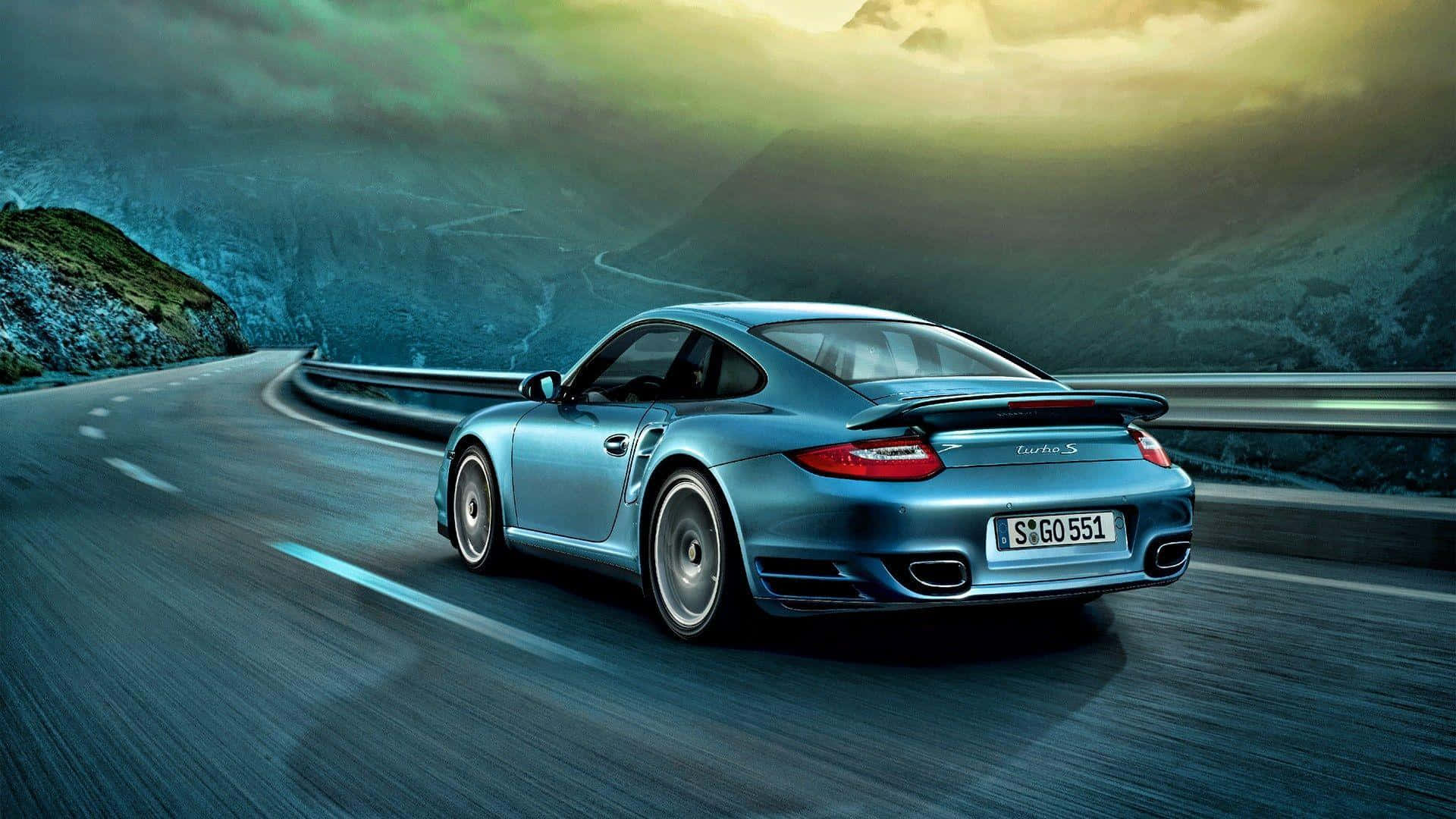 Eleganteautomóvil Deportivo Porsche En Movimiento