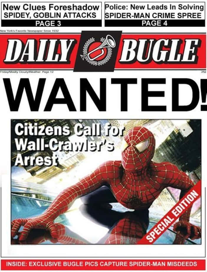 Elemblemático Edificio Del Daily Bugle En El Corazón De Una Ciudad Bulliciosa. Fondo de pantalla