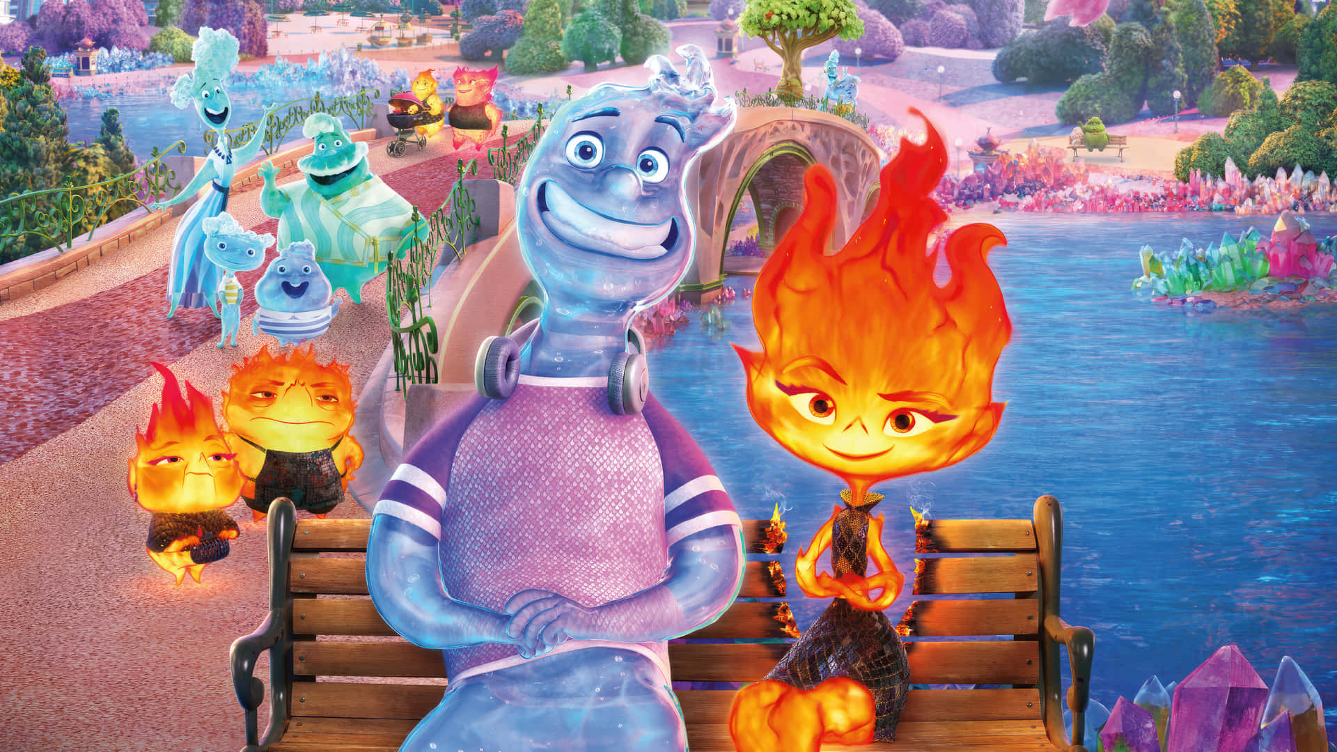 Elemental Animated Characters Riverside Wallpaper