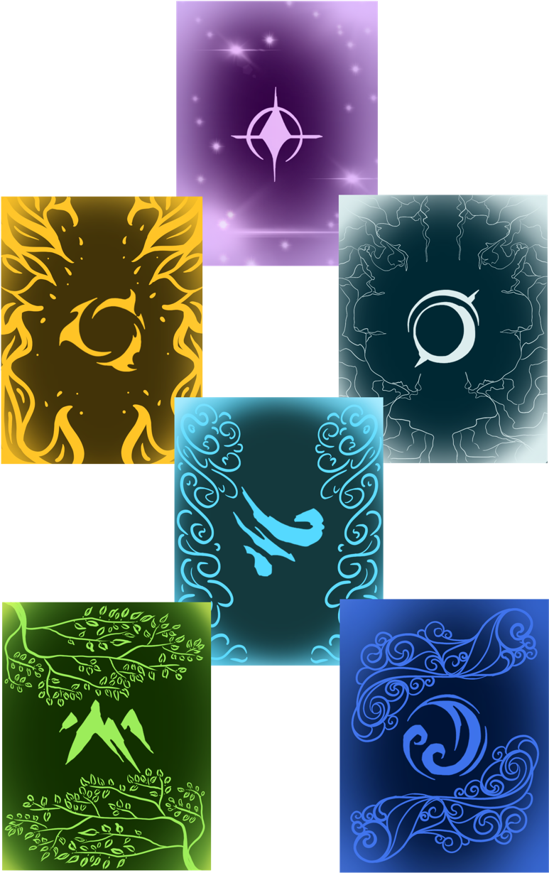 Elemental Symbols Artistic Representation PNG