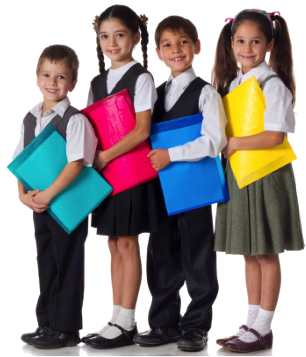 Elementary_ Students_ With_ Folders PNG