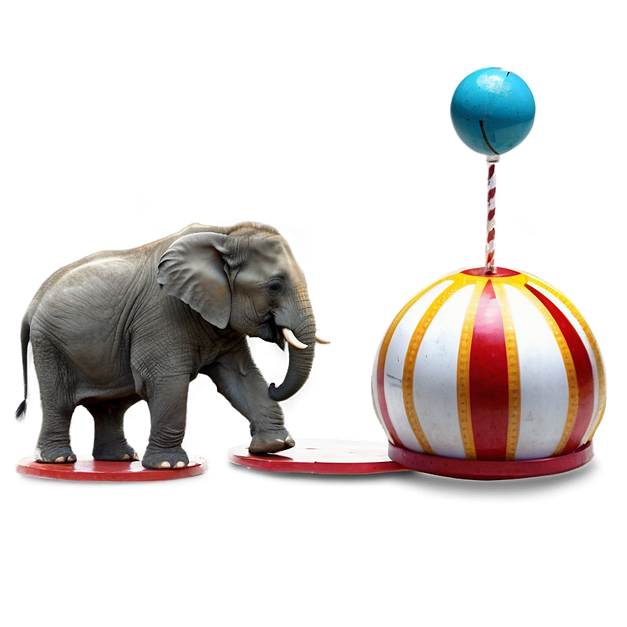 Elephant Balancing Ball Circus Png Frs66 PNG