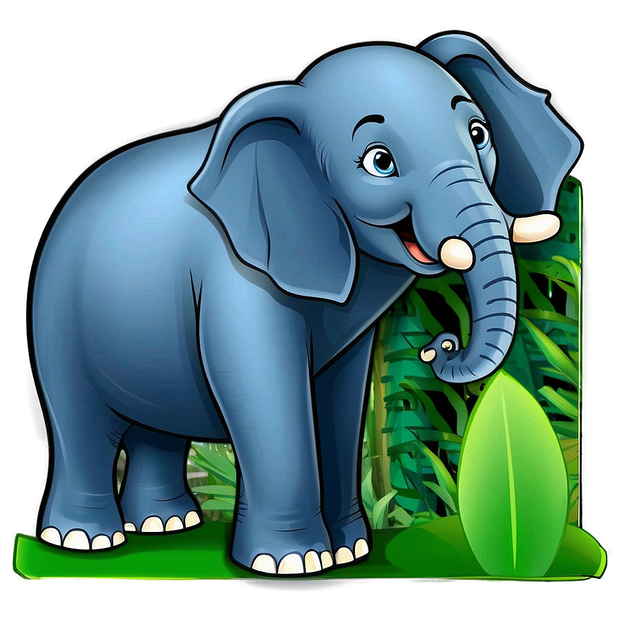 Elephant Cartoon In Jungle Png Qpe PNG