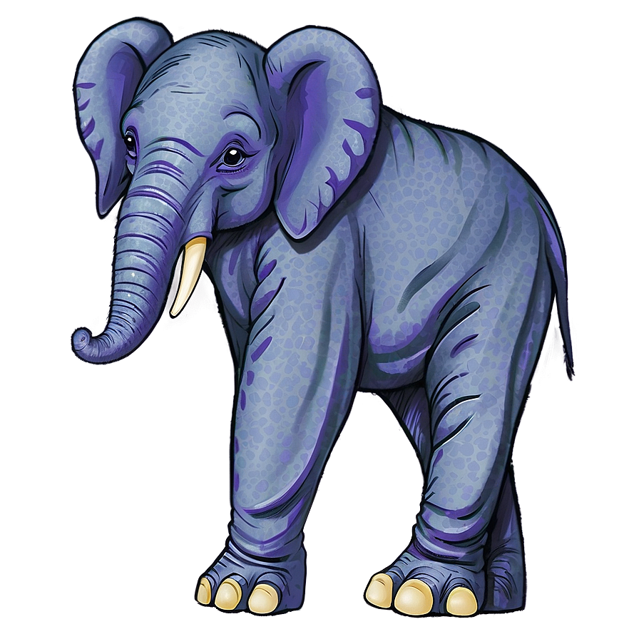 Elephant Cartoon In Pajamas Png Wte PNG