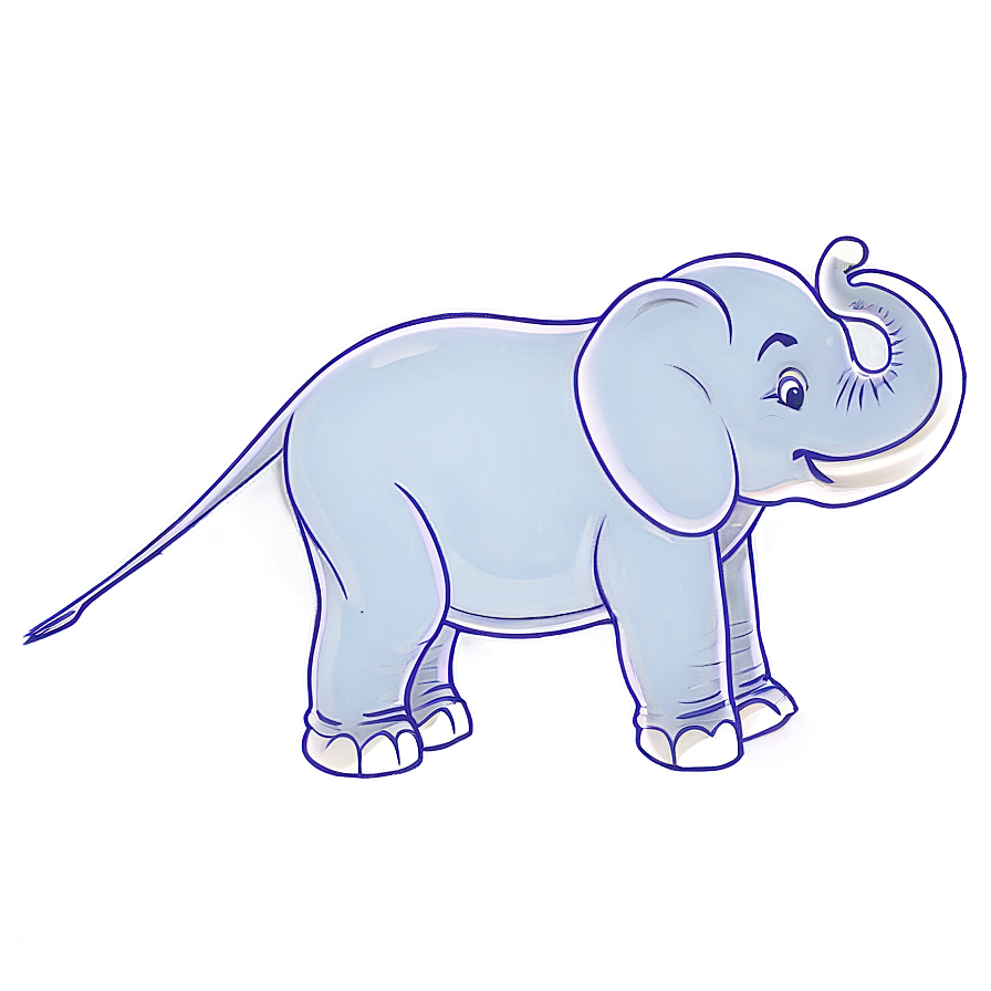 Elephant Cartoon Sketch Png 06212024 PNG