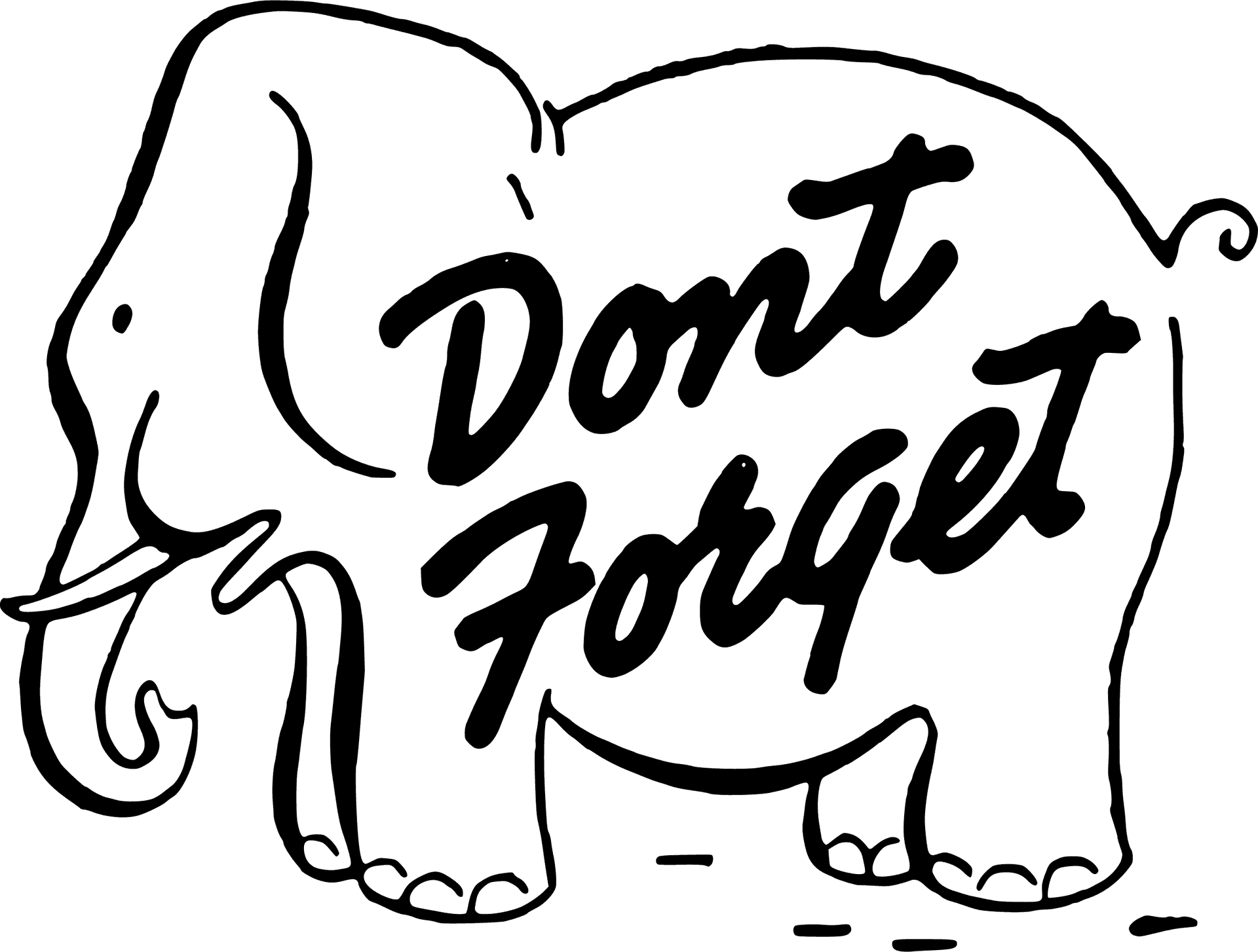 Elephant Dont Forget Reminder PNG