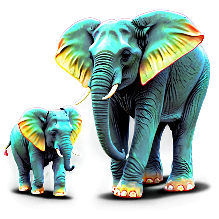 Elephant Family Cartoon Png 4 PNG
