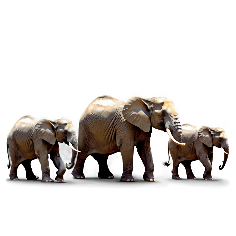 Elephant Family Illustration Png 05032024 PNG