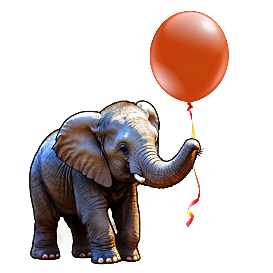 Elephant Holding Balloons Png 20 PNG