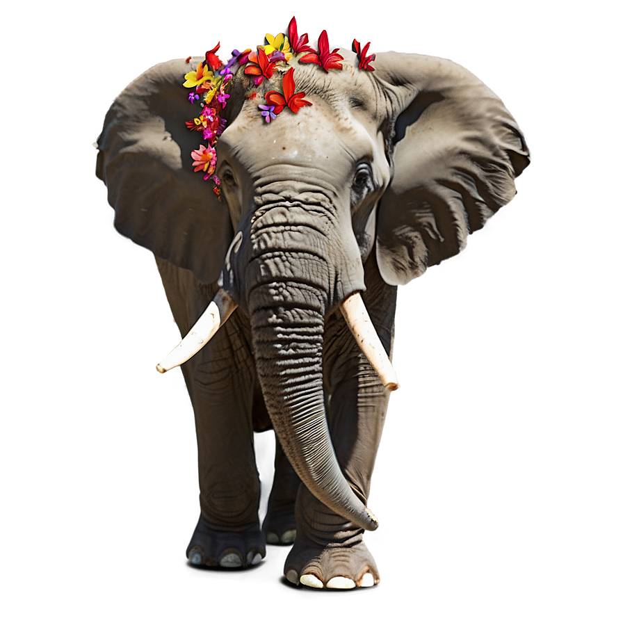 Elephant In Field Of Flowers Png 05032024 PNG