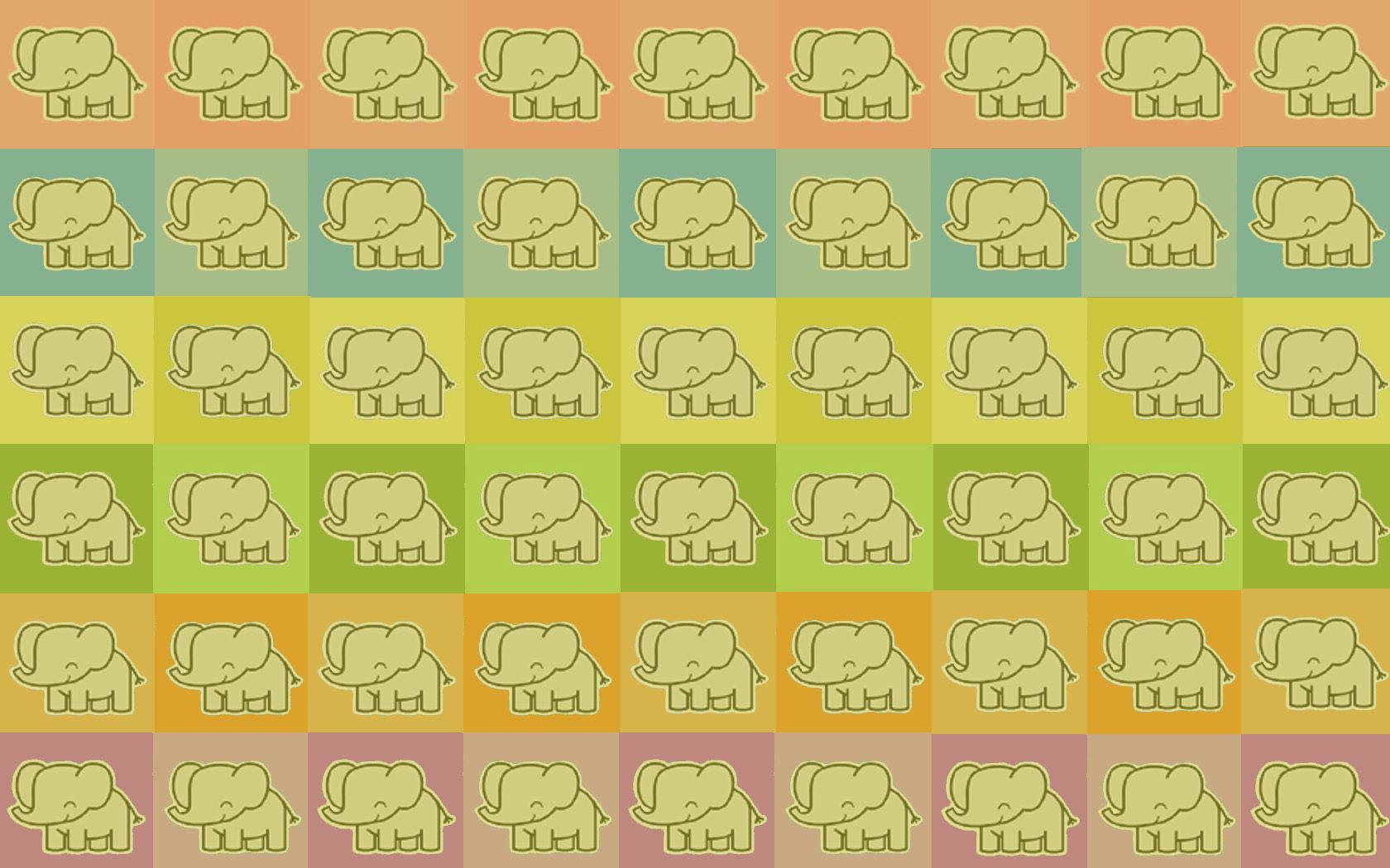 Colorful African Elephant Pattern Wallpaper