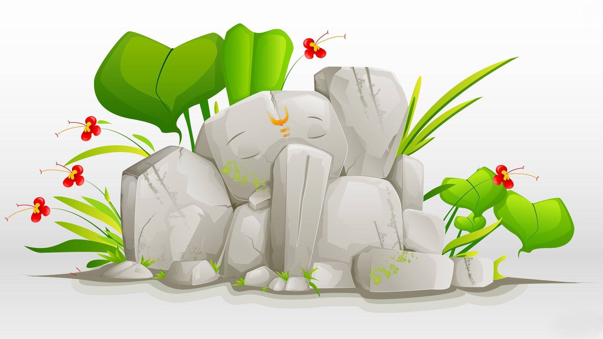 Elephant Rock Ganesh Digitale Desktop-kunst Wallpaper