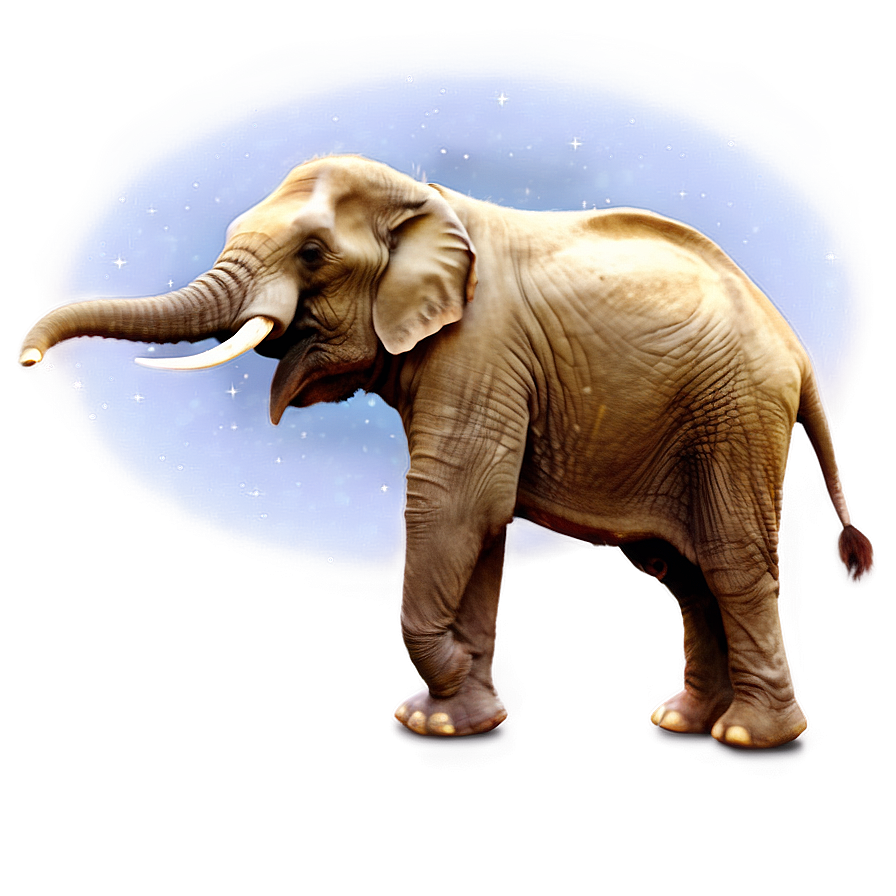 Elephant Under Starry Sky Png Uww PNG