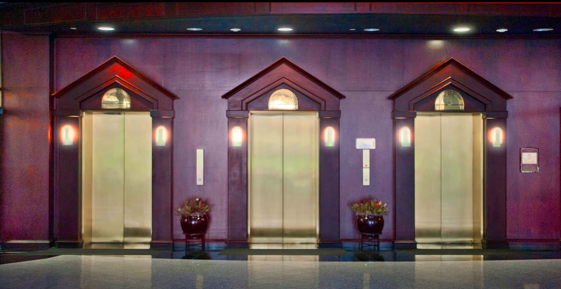 A Lobby With Several Elevators
