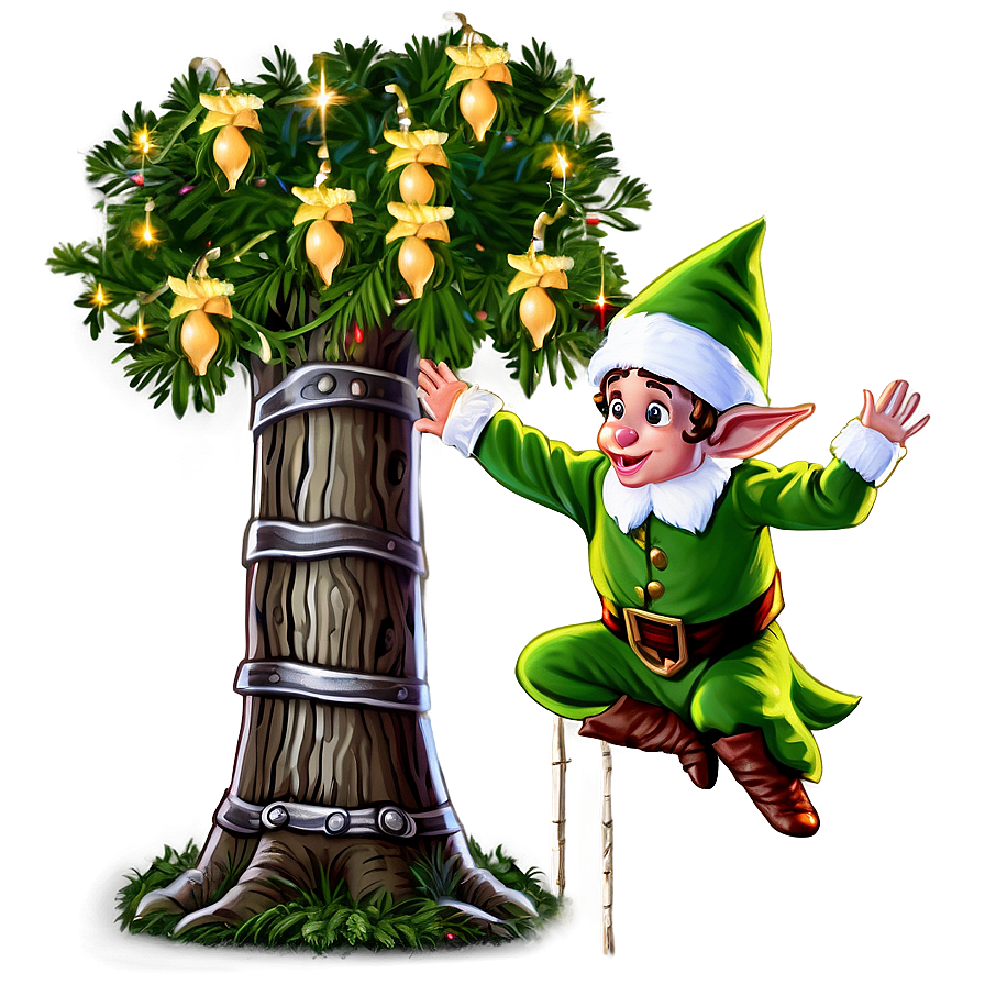 Elf Climbing Tree Png 18 PNG