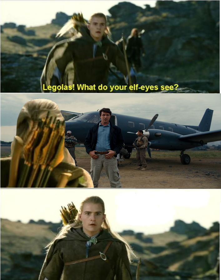 Elf Eyes Meme Airplane Sighting PNG