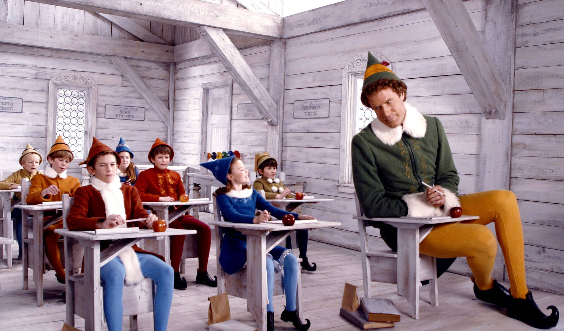 Elf Movie Giant Buddy Inside Classroom Wallpaper