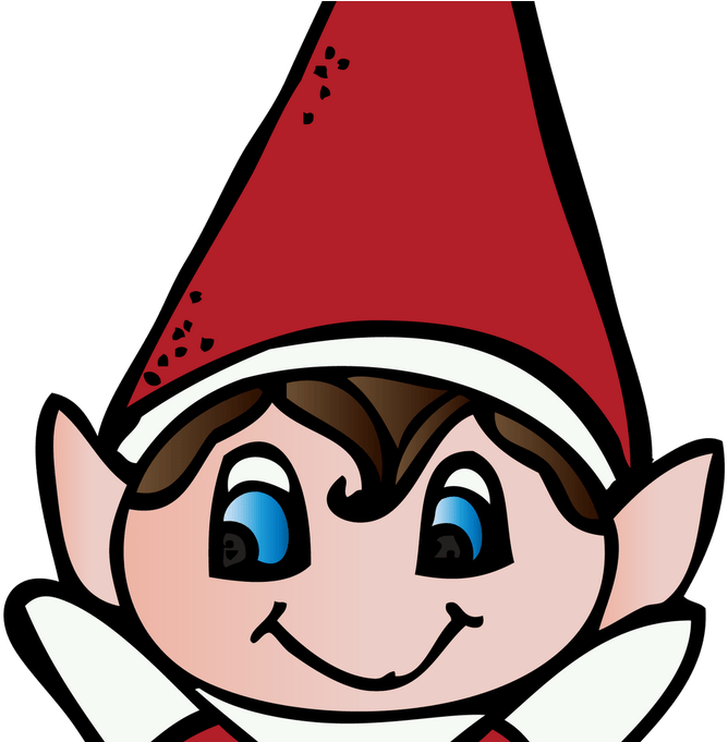 Elf On The Shelf Cartoon Portrait PNG
