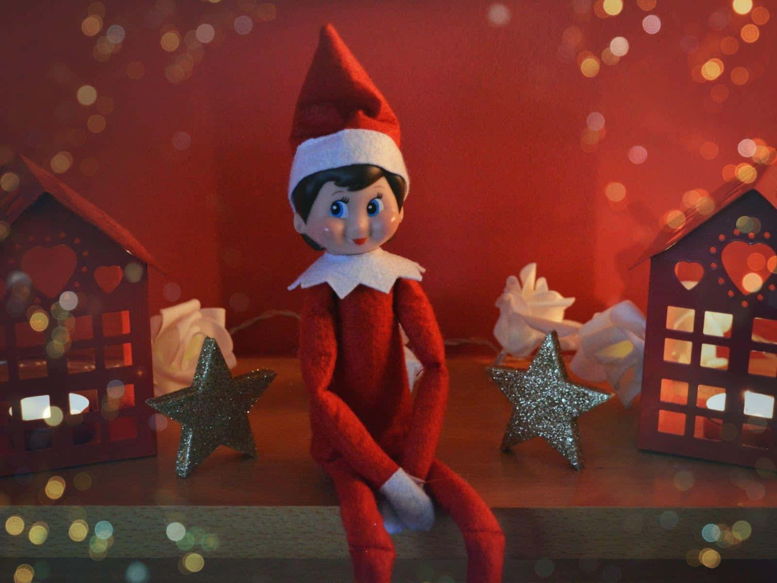 Elf On The Shelf Sitting Picture