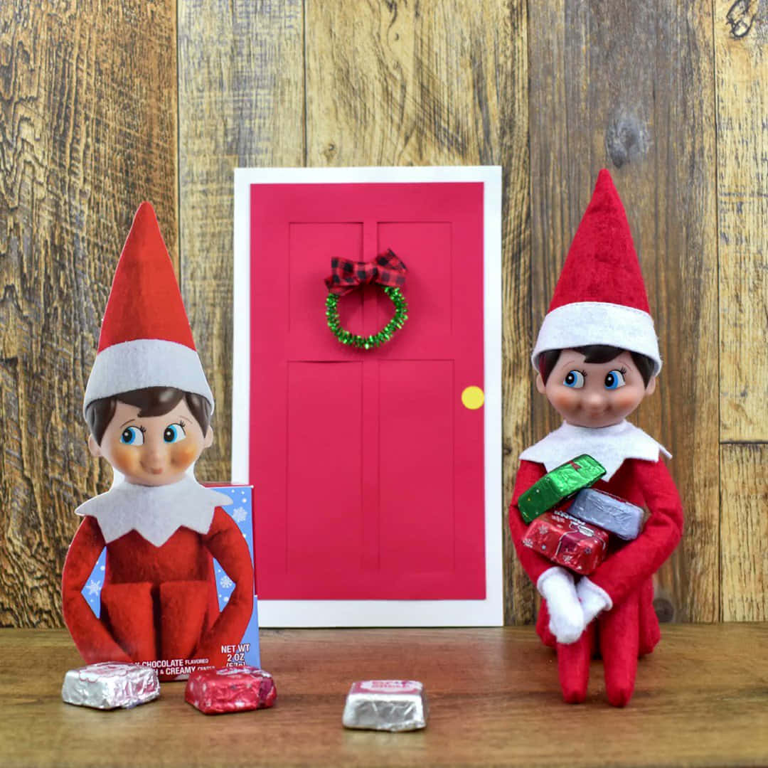 A cheerful Elf On The Shelf is ready to spread holiday cheer!
