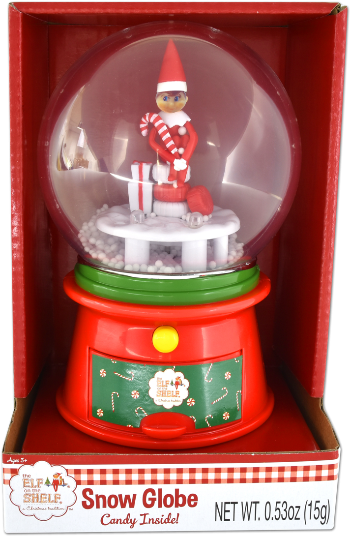 Elf On The Shelf Snow Globe With Candy PNG