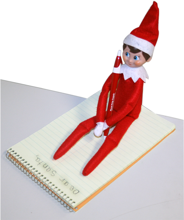 Elf On The Shelf With Notepad PNG