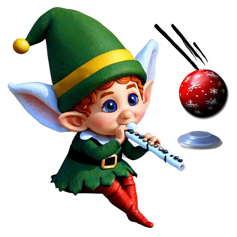 Elf Playing Flute Png 05232024 PNG