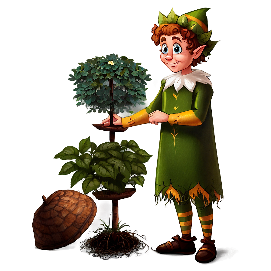 Elf Tending To Garden Png Kok PNG