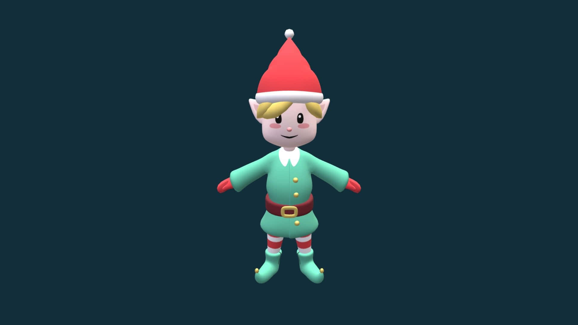 A 3d Model Of An Elf In A Green Hat