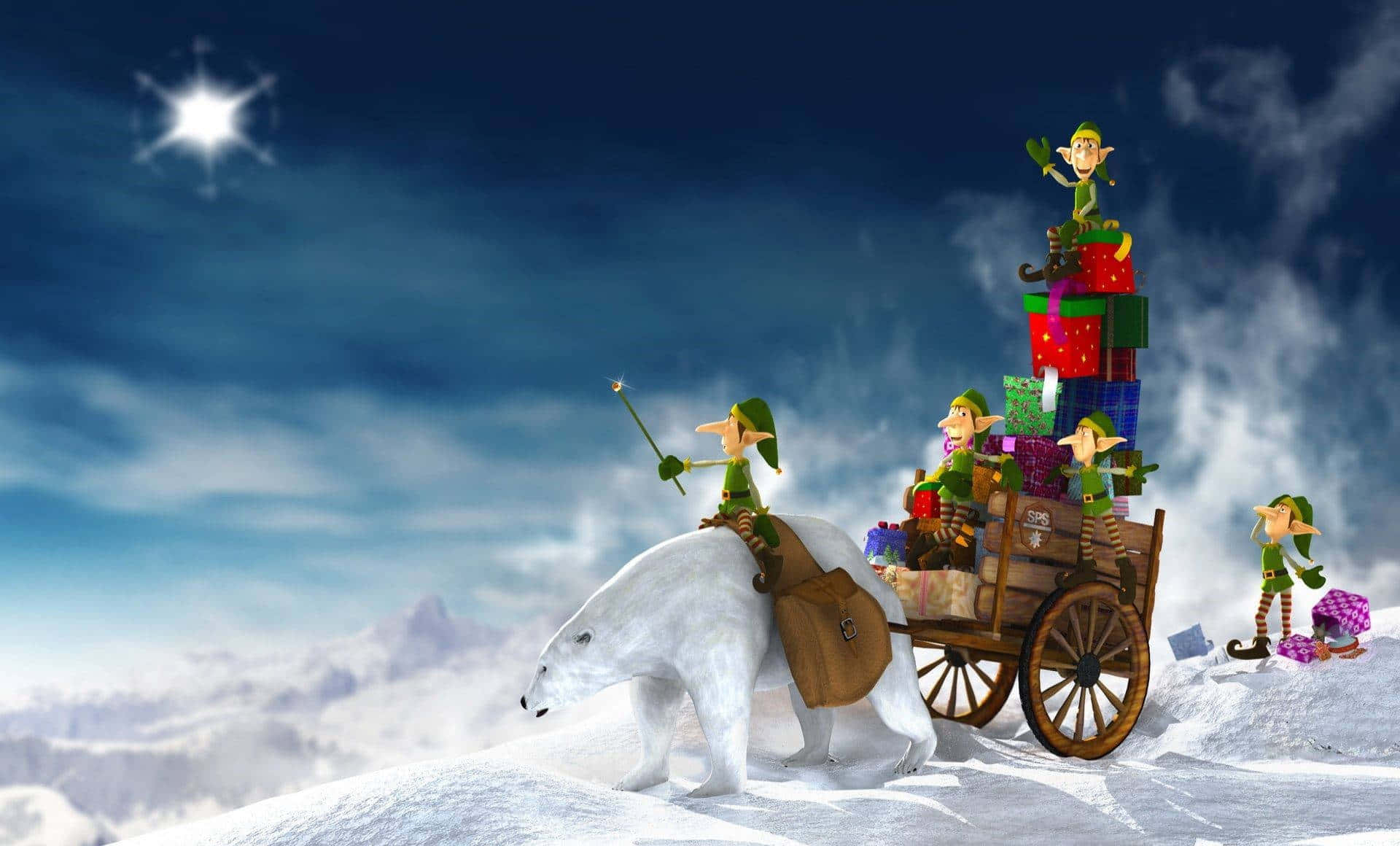 A Polar Bear Is On A Cart