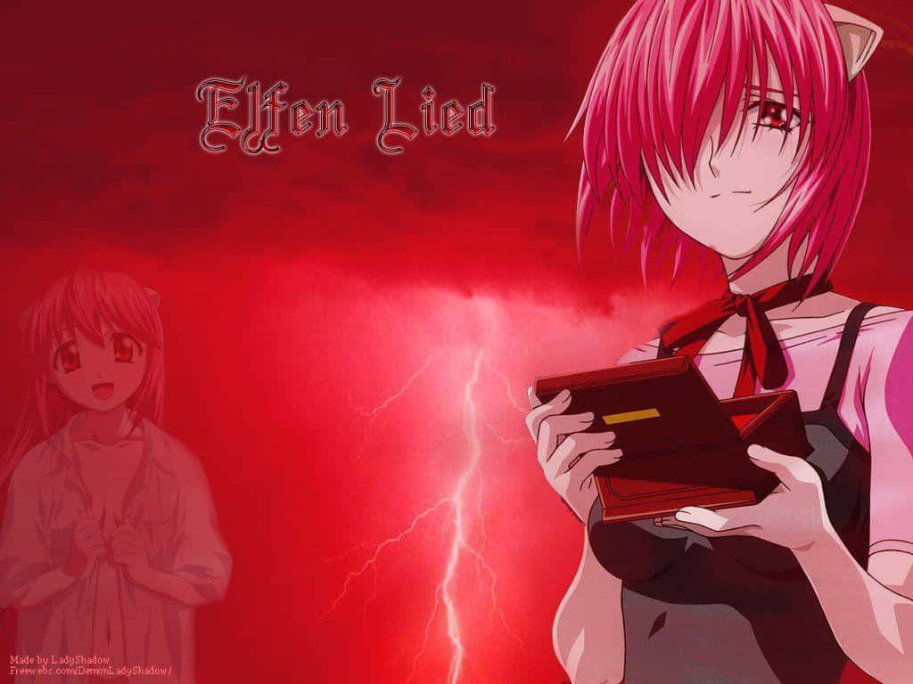 An intense moment from the popular anime series Elfen Lied