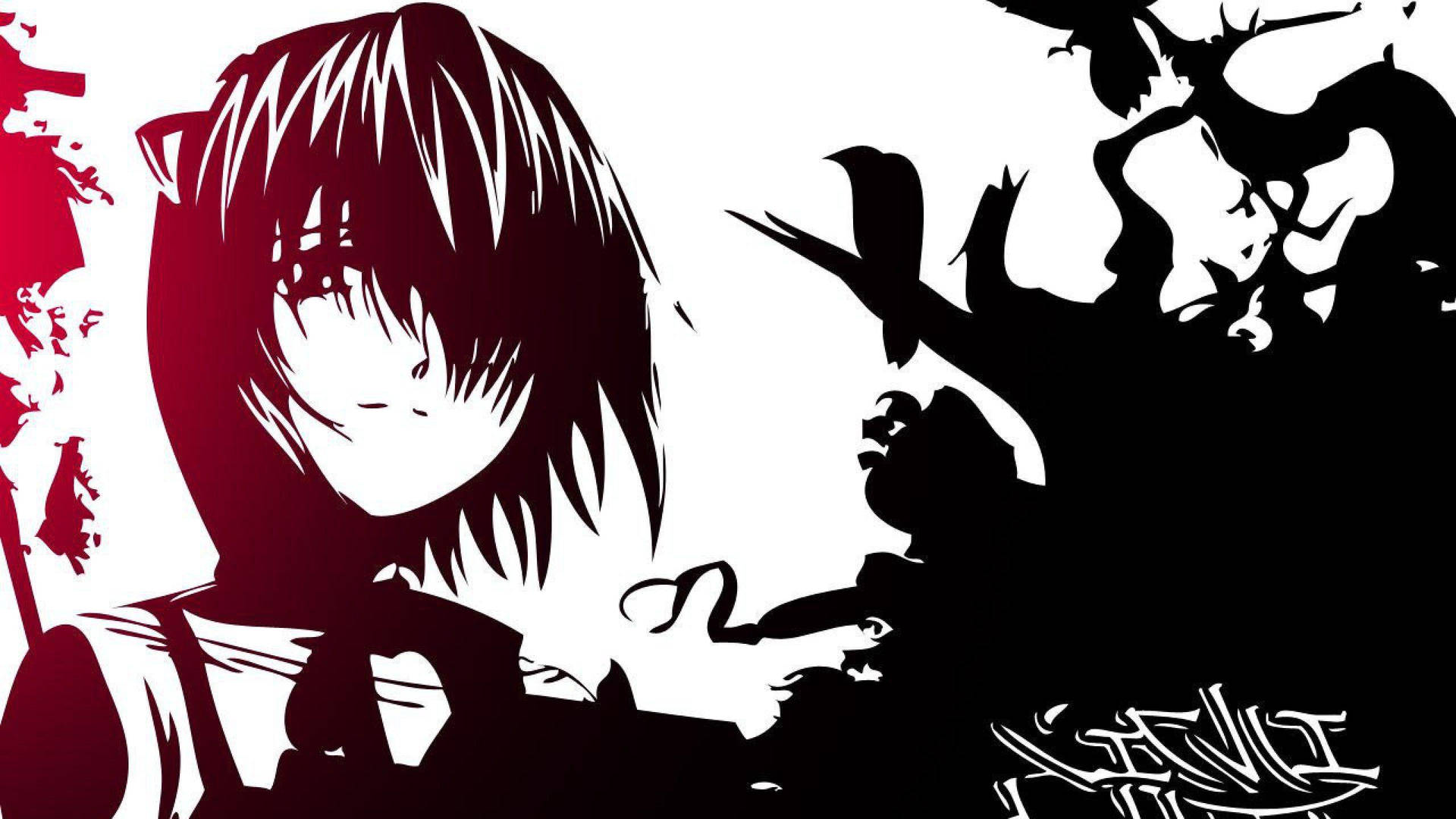 Elfen Lied Black And White Lucy Wallpaper