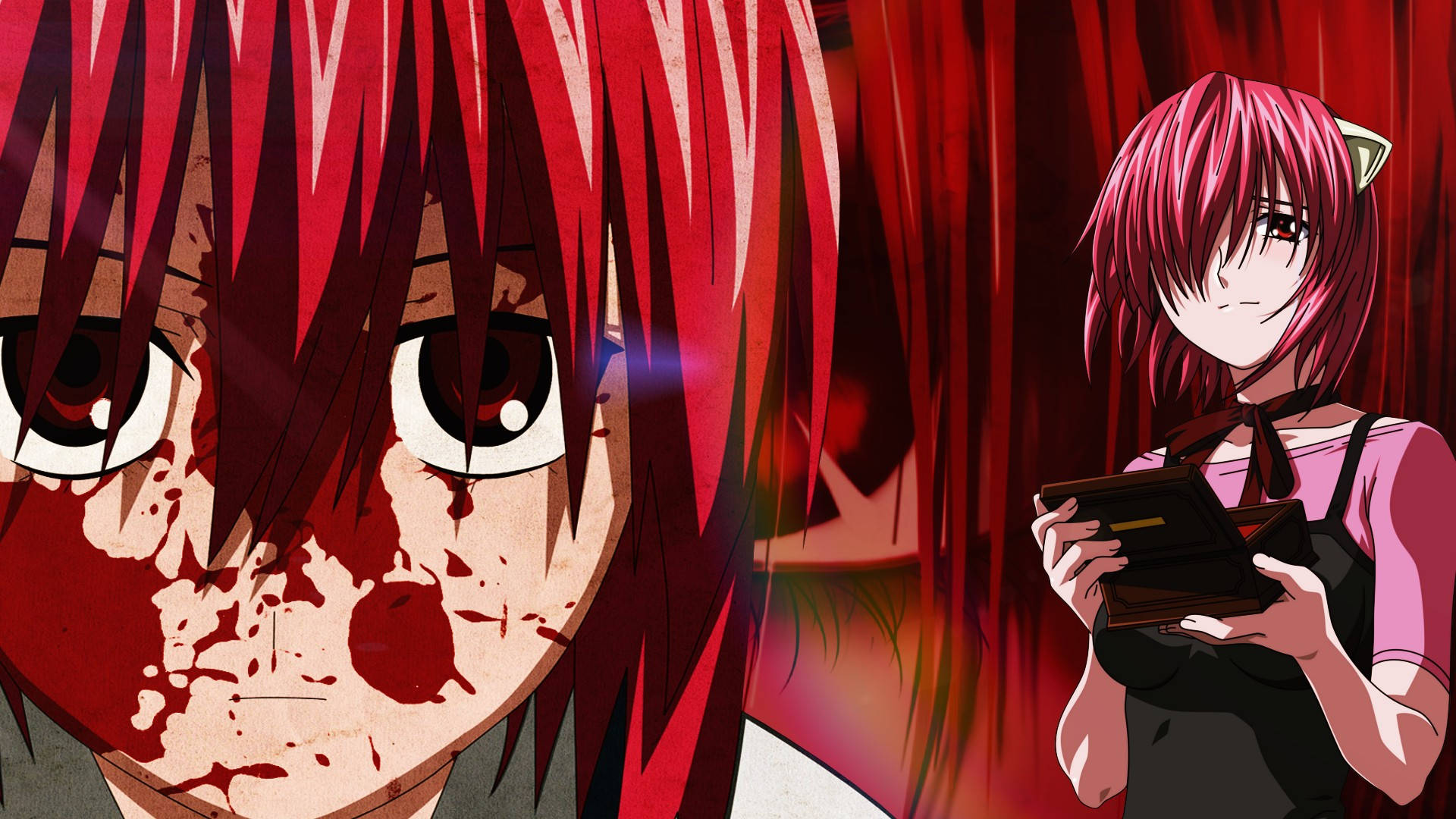 Elfen Lied Lucy Covered In Blood Wallpaper