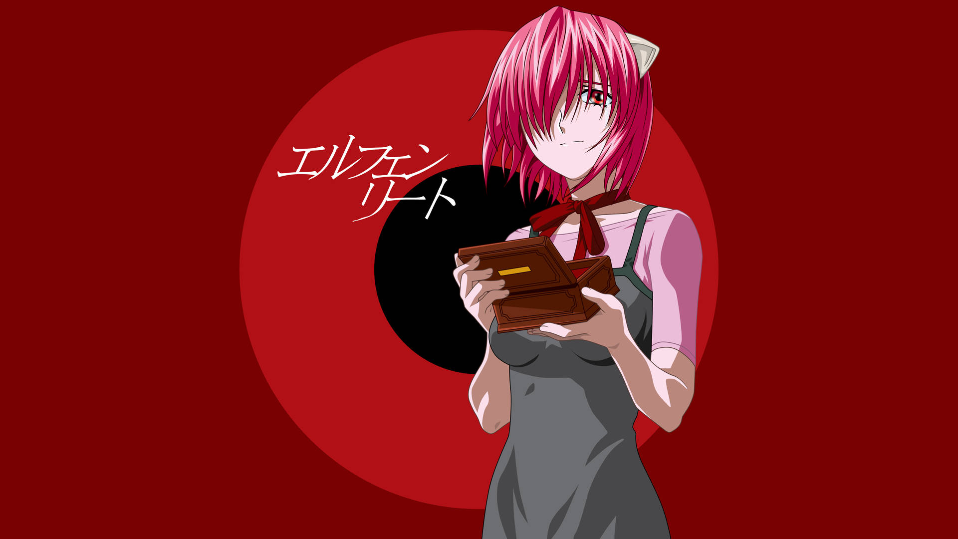 Elfen Lied Lucy Holding A Box Wallpaper