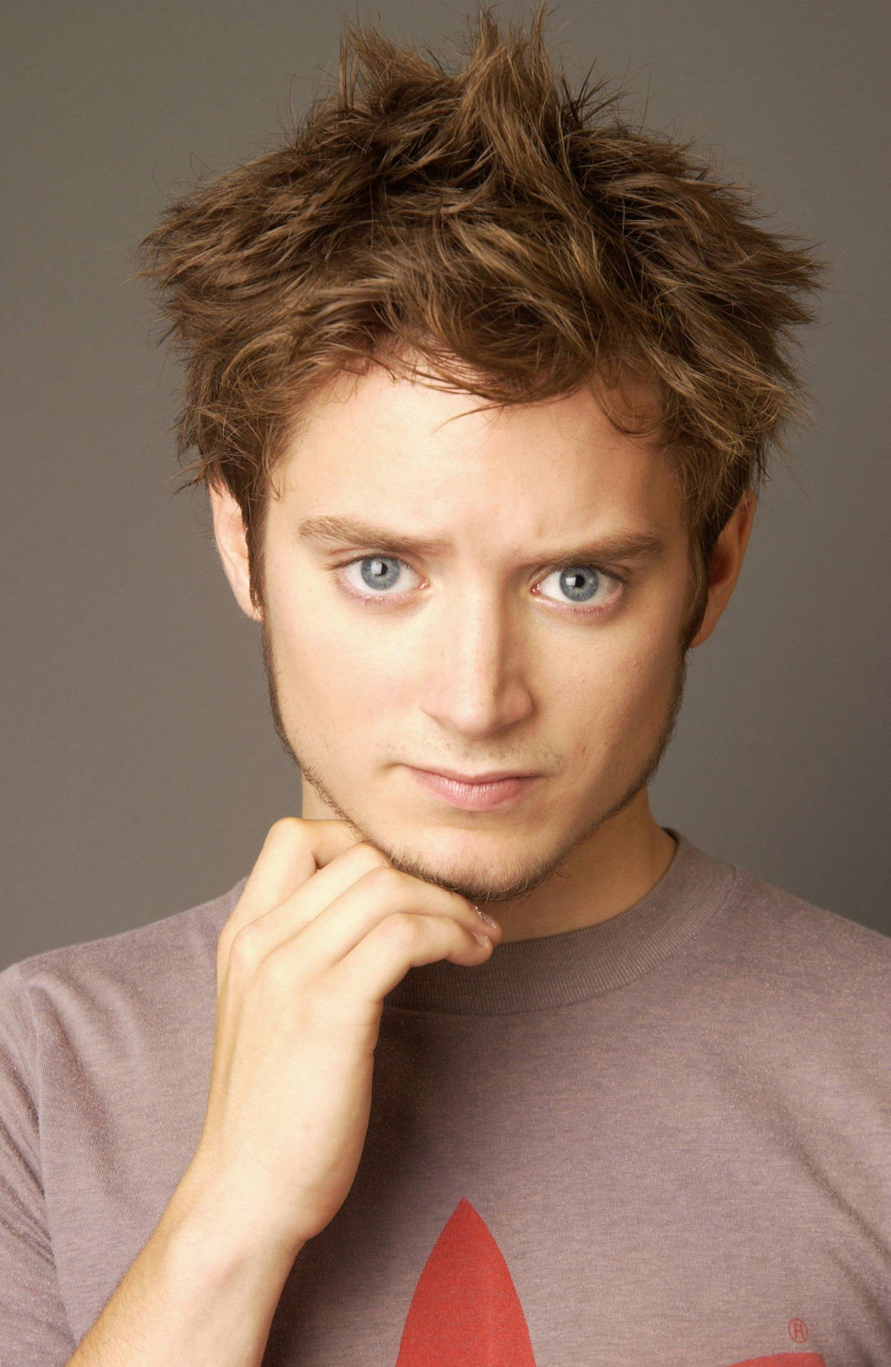 Elijah Wood With A Frizzy Brown Hair Wallpaper