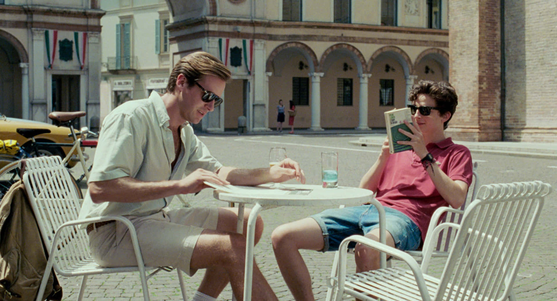 "elio And Oliver Riding Bikes In Call Me By Your Name" Wallpaper