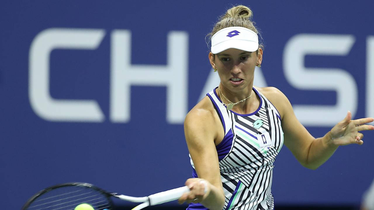 Elise Mertens Forehands Tennis Skuds tapet Wallpaper