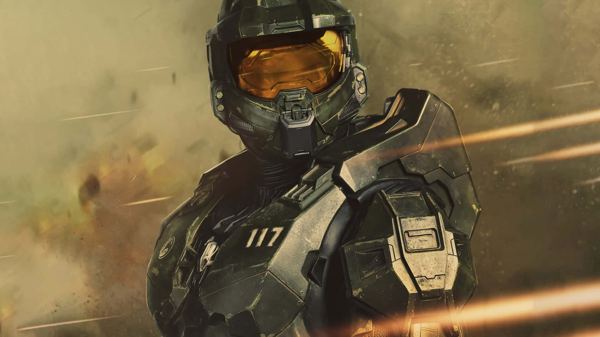 Elite Spartan Warrior In Halo 5 Game Scene Wallpaper