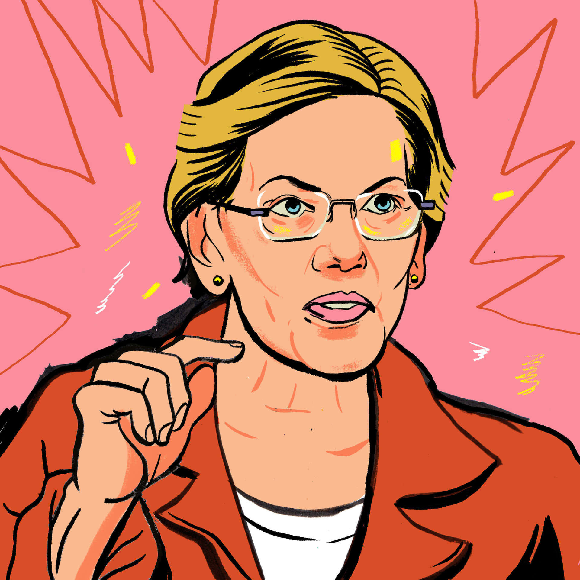 Elizabeth Warren Cartoon Wallpaper