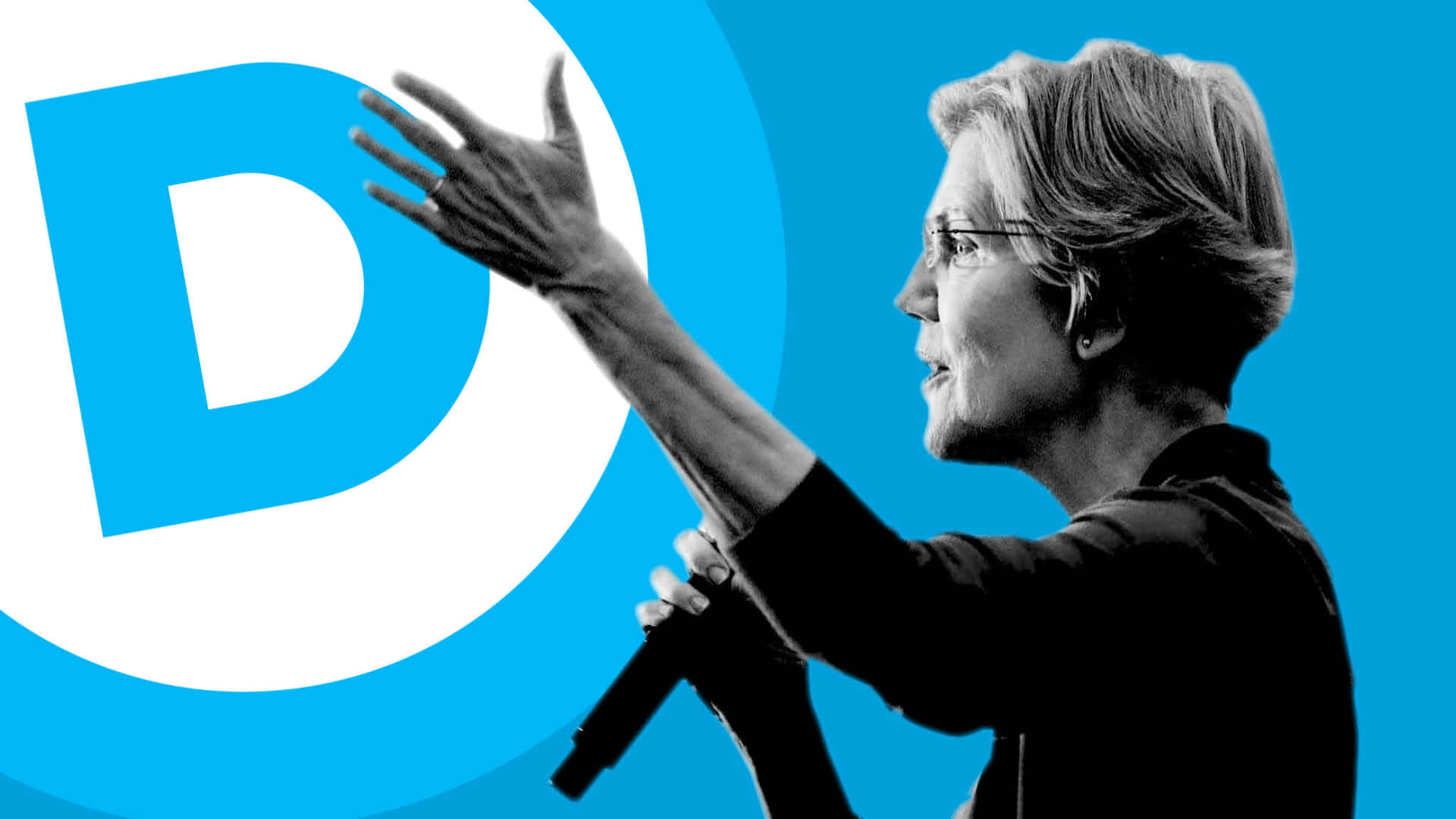 Elizabeth Warren With Democrat D Background